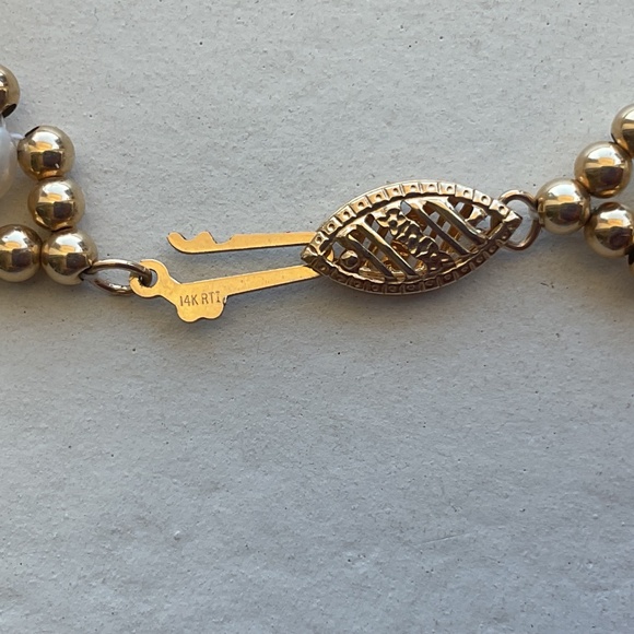 Vintage Freshwater Seed Pearl Gold Bead Necklace Earring Set Vintage 16” RTI 14K - Picture 6 of 16